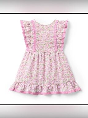 AMERICAN GIRL x LOVE SHACK FANCY Pink Floral Ruffles Lace Dress Girl's Size 7